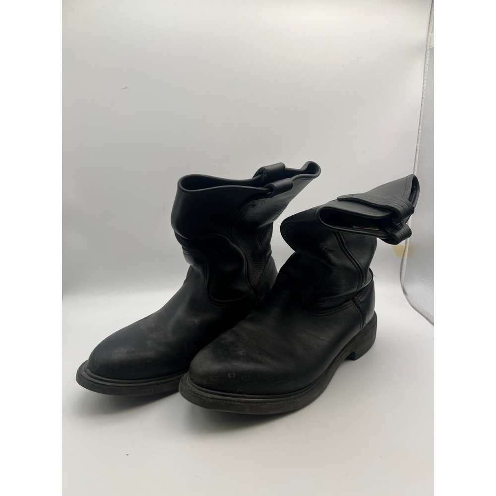 Red Wing Pecos 1125 Black Leather Pull On Work Boots Mens 8.5 E2 Made in USA